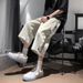 Cashew Pattern Button-up Shor For Men, High Street Ins Summer New Korean Style Trendy Casual Loose 7/8 Length_viptrois.com