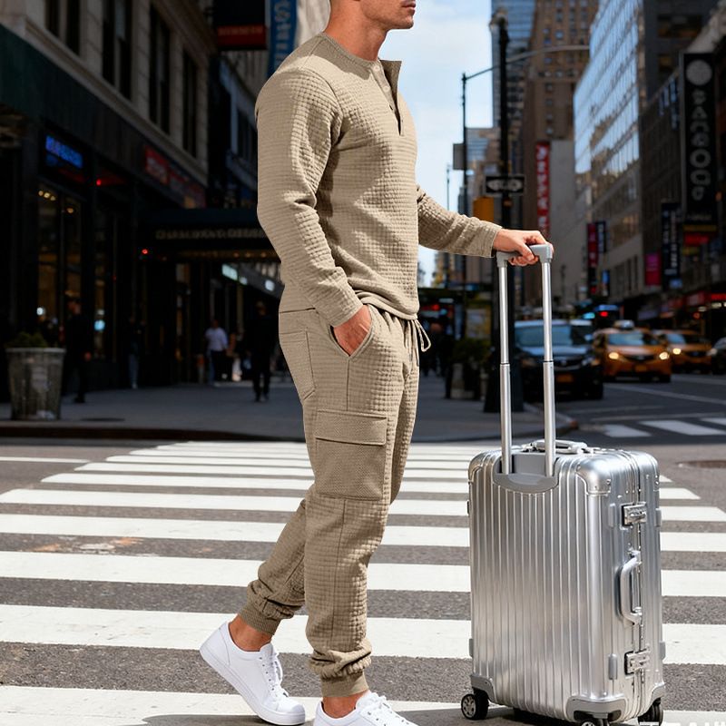 Men's Heavyweight Outdoor Textured Retro Workwear Long Sleeve Suit Autumn Winter Style Loose Fit Tough Guy_viptrois.com