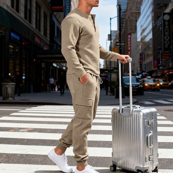 Men's Heavyweight Outdoor Textured Retro Workwear Long Sleeve Suit Autumn Winter Style Loose Fit Tough Guy_viptrois.com