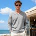 Men's Clothing Loose-Fit V-Neck Knit Sweater With Jacquard Pattern – Breathable Polyester Long Sleeve Pullover, Casual Streetwear (Sizes S-XXXL)_viptrois.com