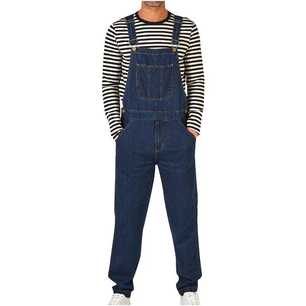 Men's Clothing 2025 Wear Denim Straps Suspenders Rompers Jeans New Jumpsuit Pants Men's Style_viptrois.com