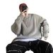 Men's Korean Oversized Sweater – Solid Color Drop-Shoulder Pullover (13 Colors, S-4XL)_viptrois.com