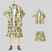 Men's Clothing Casual Beach Suit Men's Summer Thin Loose And Handsome Beach Clothes Hawaiian Shorts Floral Shirt Two Piece_viptrois.com