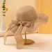1pc Women Oversized Crepe Straw Hat Women Summer Sunscreen Large Crepe Hat Sea Bow Beach Hat Suitable For Sunscreen_viptrois.com