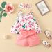Babies' clothes baby sling suit female baby 0-2 years sling cute cotton shorts three-piece summer_viptrois.com