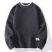 Oversized Drop-Shoulder Knit Sweater – Patchwork Long-Sleeve Pullover (Minimalist Layering Essential)_viptrois.com