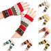 Unisex Christmas tree gloves Colorful warm half-finger cuffs Christmas knitted acrylic wool gloves_viptrois.com