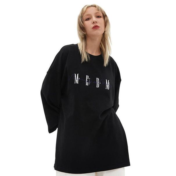 Men's Clothing Long Sleeved T Shirt In Spring And Autumn Loose Ins Trendy Hip Hop Round Neck Top Basic Printed Pure Cotton Bottoming Shirt_viptrois.com