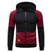 Men's Clothing Autumn And Winter New Men's Hooded Color Matching Sweatshirt European And American Youth Sports Cardigan Leather Sweatshirt Jacket_viptrois.com