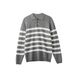 Nordmann APO Clothing|Cross-Border Men's Sweater High-End Loose Turn-Down Collar Color-Block Striped Polo Knit Long Sleeve Top_viptrois.com