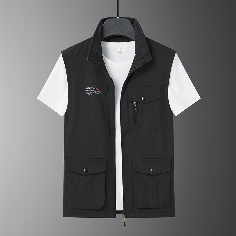 Men's Tactical Utility Vest – Lightweight Multi-Pocket Workwear Jacket For Fishing (M-5XL, Black/Army Green/Khaki/Grey/Navy)_viptrois.com