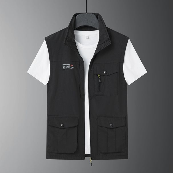 Men's Tactical Utility Vest – Lightweight Multi-Pocket Workwear Jacket For Fishing (M-5XL, Black/Army Green/Khaki/Grey/Navy)_viptrois.com