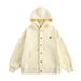 Buttoned Cardigan Hooded Sweatshirt Men's Spring And Autumn Style Trendy Brand Solid Color Woven Texture Loose Fit_viptrois.com