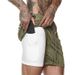 Men's Clothing Double-layer Quick-drying Breathable Men's Shorts Sports Training Running Straight Light Plate Half Shorts_viptrois.com