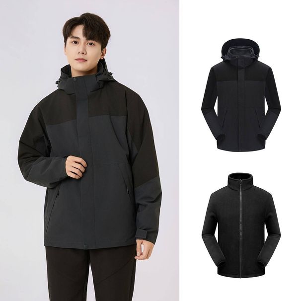 Men's & Women's 3-in-1 Teflon Waterproof Ski Jacket With Detachable Fleece Liner – Windproof, Breathable & All-Season Outdoor Performance_viptrois.com