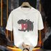 Loose Short-sleeved New Pure Cotton Casual Fashion Men's Clothing 2025 Summer Personalized Creative Printing Crew Neck T-shirt_viptrois.com