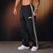 Men's Clothing Sports Pants Double Stripe Stitching Printed Casual Pants Gym Sports Fitness Mid Waist Straight Pants_viptrois.com