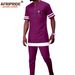 Men's clothing African ethnic solid color cotton men's casual jacket + pants_viptrois.com