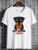 Dog Mama Shirt Rottweiler Mom Rottie White / Grey T-Shirt Top For Everyday Wear Slightly Streetwear Versatile Homme Stretched Graphic Soft Unisex_viptrois.com