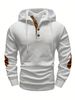 Men's Clothing Autumn And Winter European And American Men's Solid Color Jacquard Hooded Sweatshirt Loose Sports Casual Top Jacket_viptrois.com
