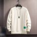 Heavy Jacquard Sweatshirt Men's Autumn And Winter Trendy Brand Thickened Long Sleeved Bottoming Shirt Design Versatile Men's White Clothes_viptrois.com