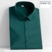 Men's Stretch & Wrinkle-Free Short Sleeve Dress Shirt – Lightweight, Silk-Like Finish For Business Casual & Photography (Navy, White, Black & More)_viptrois.com