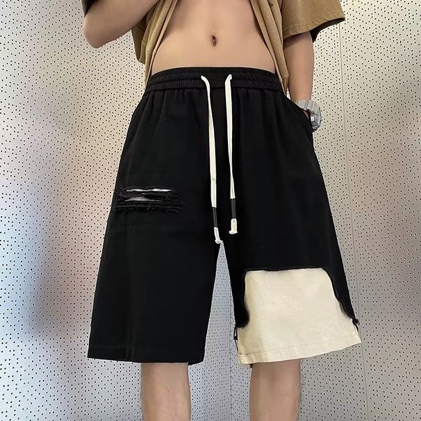 Men's Clothing Men's Style Loose Fitting Sports Casual Pants Summer Trendy Design Cool And Stylish Patchwork Shorts_viptrois.com