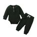 Baby clothing autumn and winter season children's long-sleeved top plus trousers twist solid color two-piece set_viptrois.com