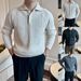Men's Knit Sweater Polo Shirt - Casual Business Style, Breathable & Stretchable, Comfortable Loose Fit, Winter Warm Turtleneck Pullover_viptrois.com