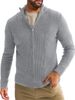 New Men's Stand Collar Zipper Cardigan Sweater Winter Casual Long Sleeve Knitted Sweater Jacket_viptrois.com