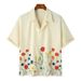 Men's Clothing Men's Casual Short Sleeved Shirt Lapel Fashion Flower Retro Shirt_viptrois.com