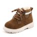 Autumn and winter fashion Children's cotton-padded shoes boys' warm cotton-padded Martin boots girls' side zipper retro snow boots_viptrois.com