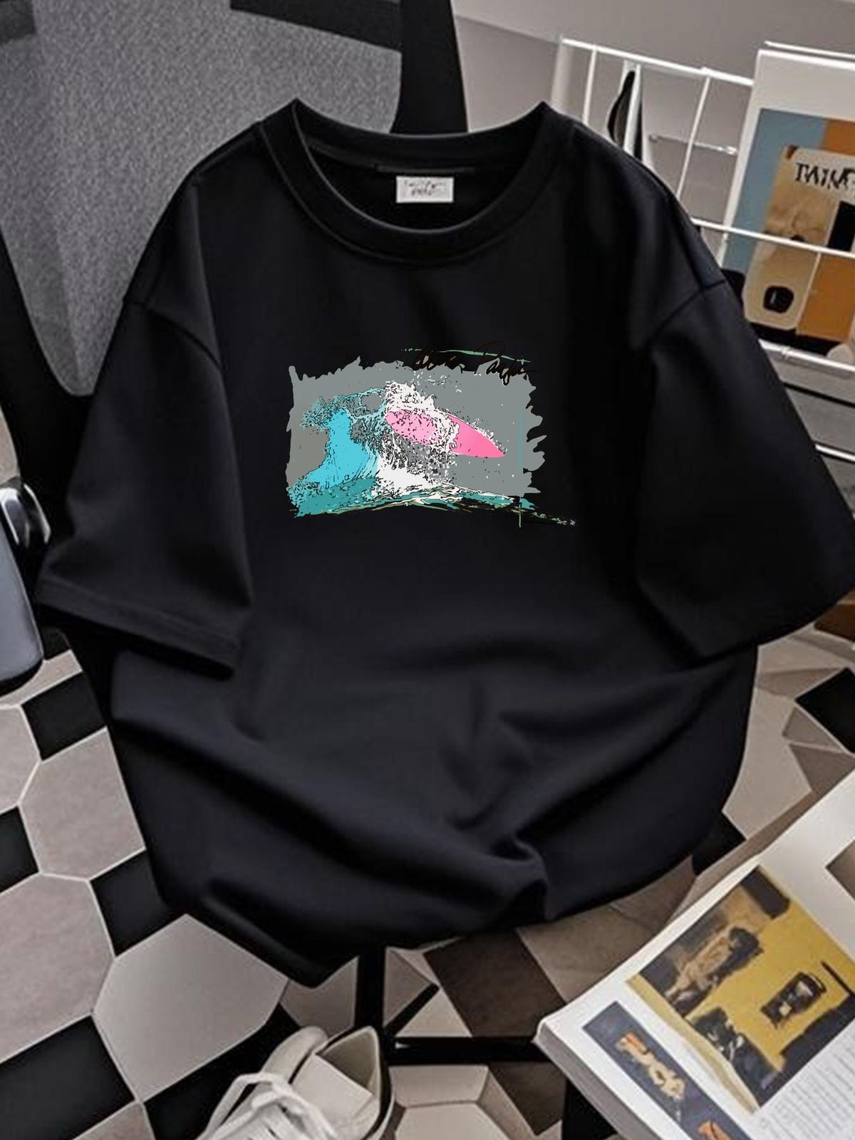 Vtg Ocean Pacific 1985 Surfer Surfing Double Sided T Shirt Sz S Designer Clothes Versatile Summer Breathable Top For Everyday Wear Fashion_viptrois.com
