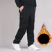Men's clothing with fleece overalls men's loose straight leg casual pants_viptrois.com