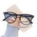 Y2K Retro Oval Frame Anti Blue Light Glasses, Cute And Cool For Girls, Black Glasses, Retro And Simple Women's Goggles_viptrois.com