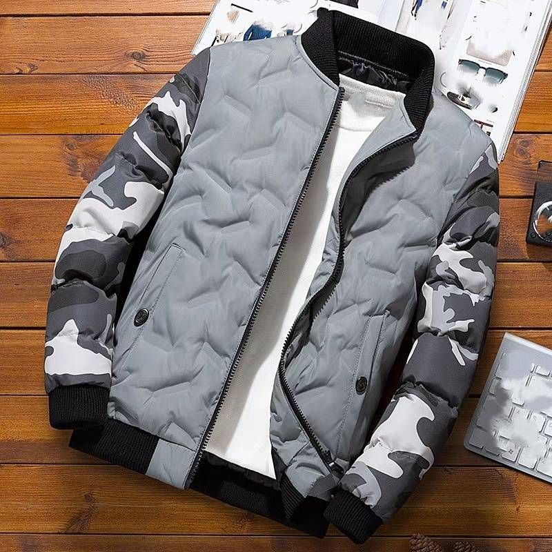 Men's Winter Coat, Japanese Camouflage Baseball Down Cotton-padded Jacket, Trendy Brand, Short And Fashionable Men's Cotton-padded Jacket For Export_viptrois.com