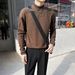 Men’s Slim-Fit Semi-Turtleneck Sweater – British-Inspired Knit Pullover, Autumn/Winter Staple, Soft Cotton-Blend Jumper Streetwear Essential_viptrois.com