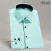 Men's Solid Color Long Sleeve Dress Shirt, Wrinkle-Free Business Casual Slim Fit Shirt For Office Formal Wear,_viptrois.com