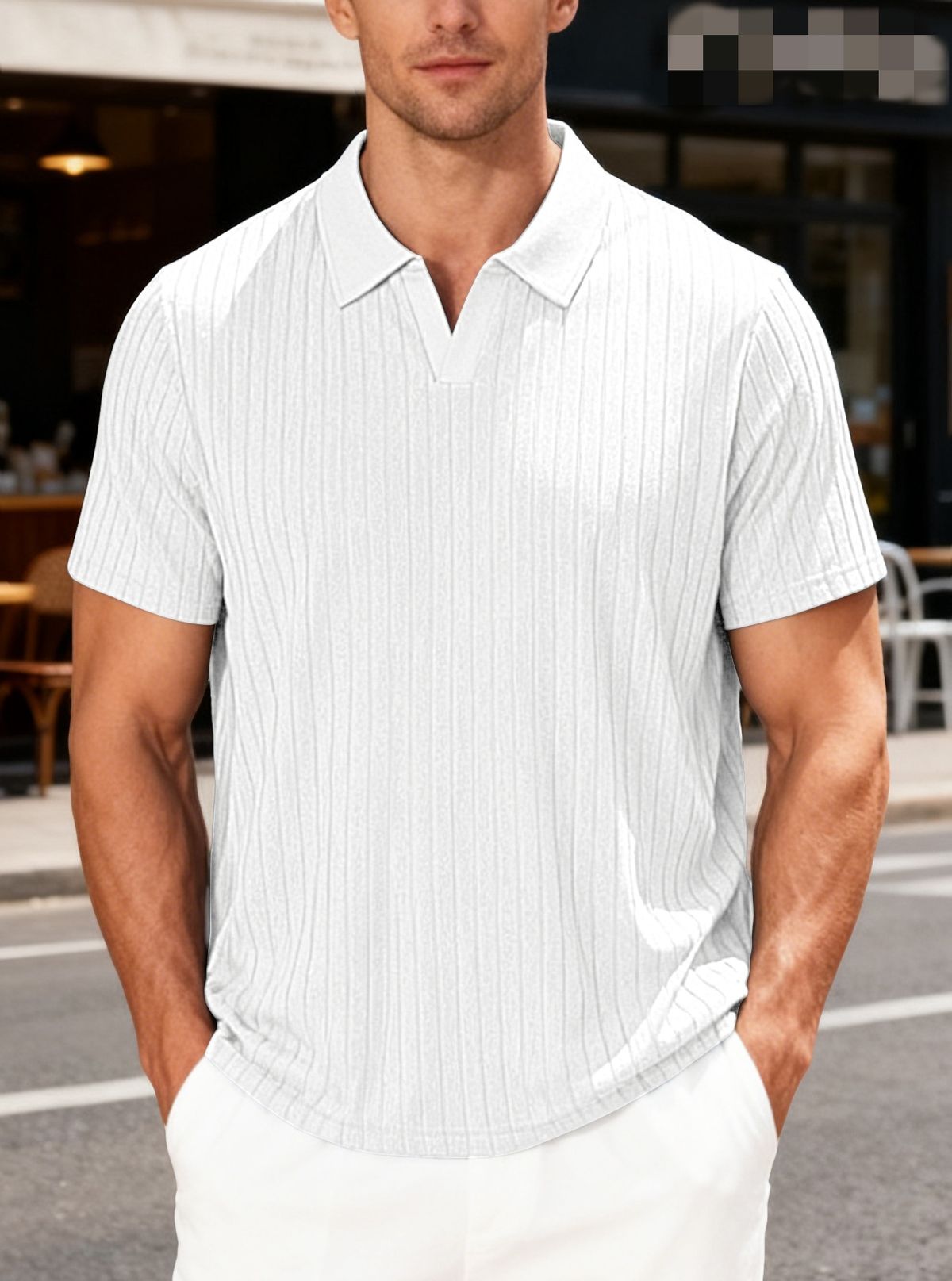 2026 Men's Summer New Style Breathable Towel Embroidered Blouse With Collar And Plaid Short Sleeve Shirt_viptrois.com