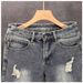 Men's Trendy Distressed Denim Shorts Style Summer Thin Straight Leg Mid Length High Street Versatile Youthful Clothing_viptrois.com