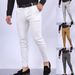 New Men's Solid Color Slim Fit Casual Trousers European And American Style Fashionable Business Pants With Pocket For Men_viptrois.com
