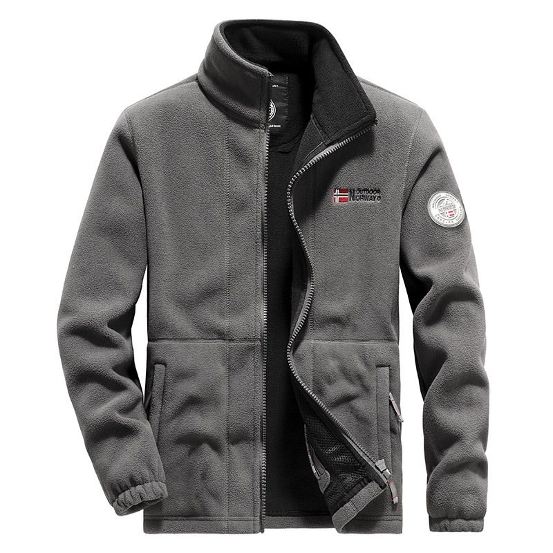 "Men's Fleece Jacket For Outdoor & Hiking – Warm Winter Pullover With Breathable Polar Tech Fabric (Grey/Black/Red/Khaki/Navy)"_viptrois.com