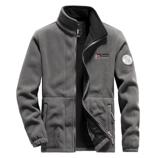 "Men's Fleece Jacket For Outdoor & Hiking – Warm Winter Pullover With Breathable Polar Tech Fabric (Grey/Black/Red/Khaki/Navy)"_viptrois.com