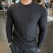 Loom 2023 Cross-Border European And American Autumn Winter New Fashion Long Sleeve Sweater Men's Top Knitted Shirt_viptrois.com