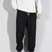Men's Clothing Sweatpants Men Spring And Autumn Straight Loose Large Size Solid Color Pants Drape Simple Casual Sports Nine Points Men's Pants_viptrois.com
