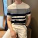 Striped Short Sleeved Sweater For Men, Light Mature British Business Style, Slim Fit, Handsome Summer Ice Silk Fashion Brand,_viptrois.com