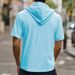 Linen Men's Shirt, Fashionable And Casual Summer Breathable Thin Hooded Short-sleeved Cardigan_viptrois.com
