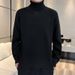 Men’s High Neck Knit Sweater – Lightweight Loose Fit Pullover (8 Colors, Korean Style)_viptrois.com
