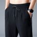 Men's Clothing Linen Casual Pants Summer Ice Silk Thin Trousers Loose Straight Cotton And Linen Large Size Pants_viptrois.com