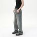 Men's Clothing Retro Distressed Raw Edge Design High Street Versatile Casual Straight Loose Jeans Trend_viptrois.com